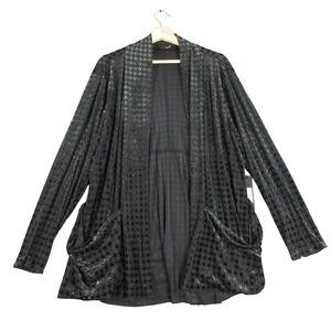 LIV by Habitat Women's Lagenlook Velour Cardigan Open Front Dark Green XXL 254